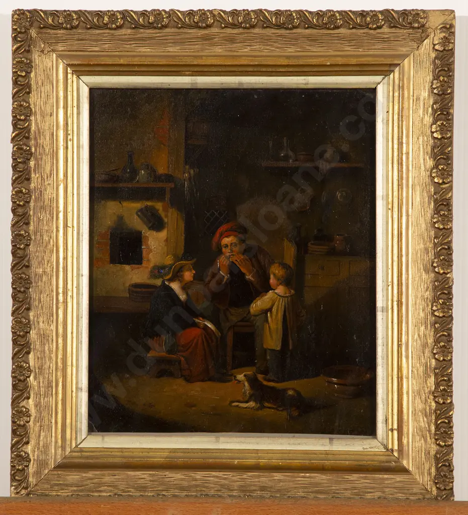 After Adriaen van Ostade (Dutch 1610-1685) - European Interior Scene Image 1++