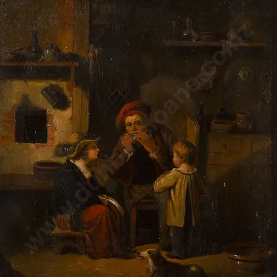 After Adriaen van Ostade (Dutch 1610-1685) - European Interior Scene