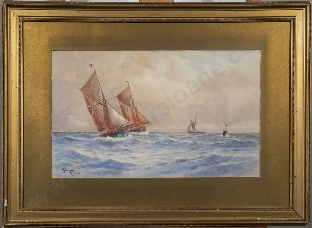 William H Pearson. - 19th Century Study of Ramsgate Fishing Boats Image 1++