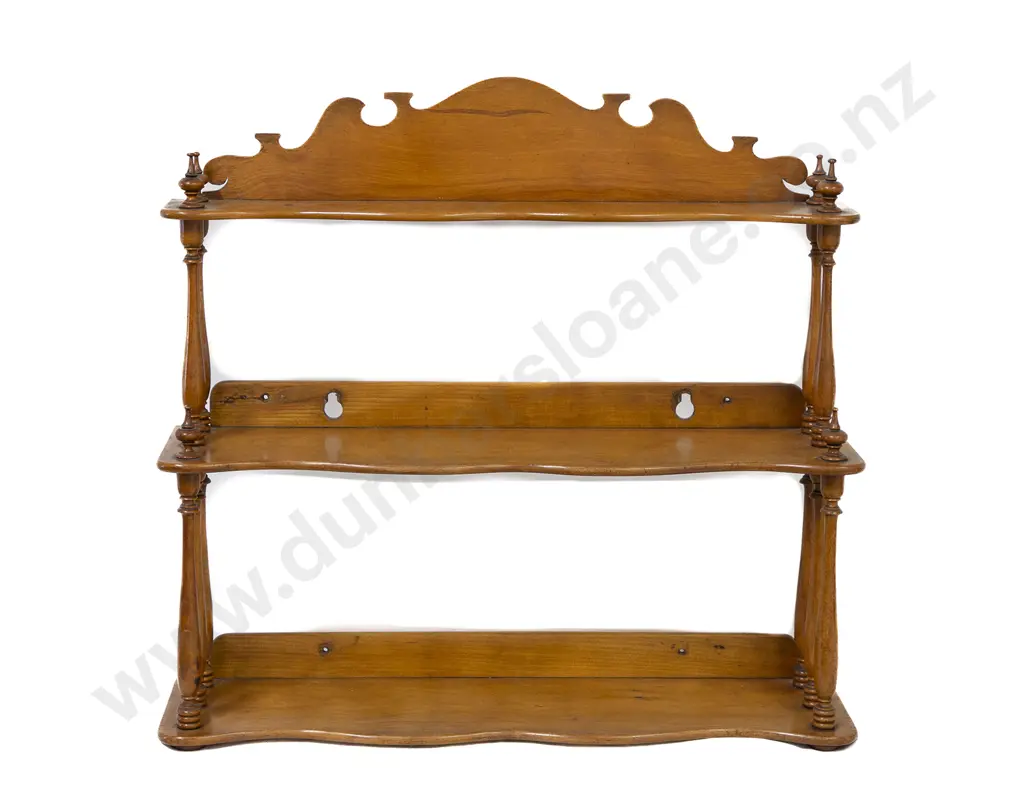 Vict Satin Birch Three Tier Wall Shelf Image 1++