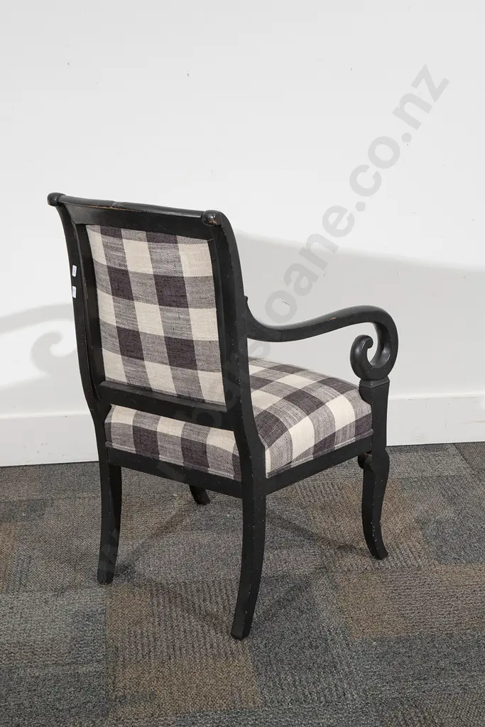 Regency Ebonized Open Armchair Image 1++