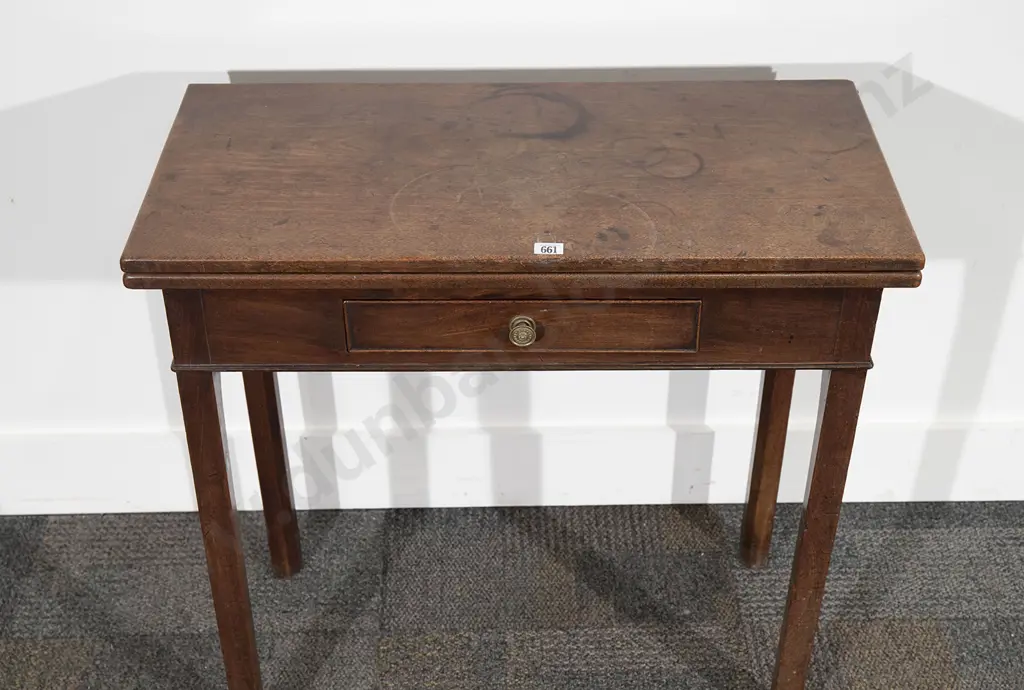 Geo III Mahogany Foldover Tea Table Image 1++