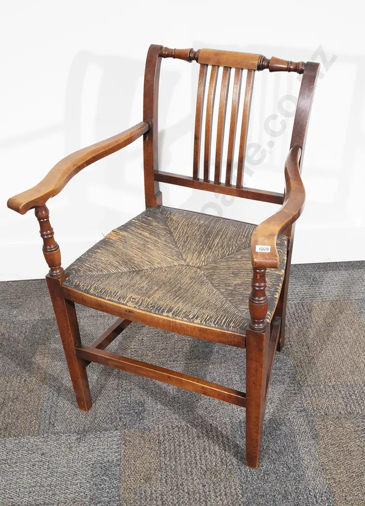 19th Century Beech Opened Elbow Chair Image 1++