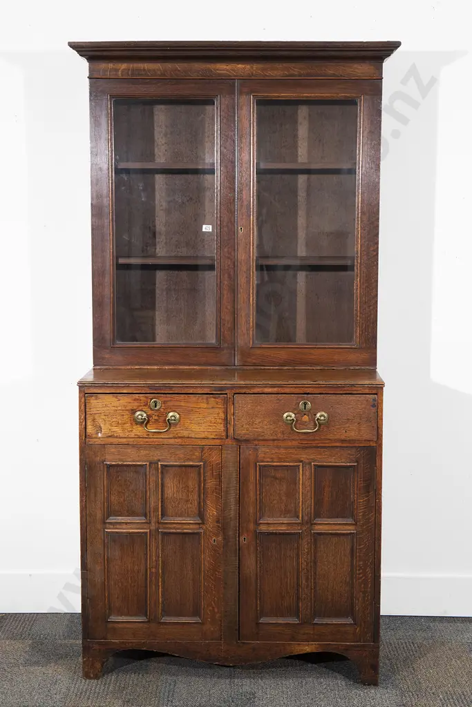 19th Century Oak Cabinet Book Case Image 1++