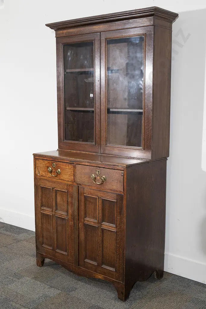 19th Century Oak Cabinet Book Case Image 1++