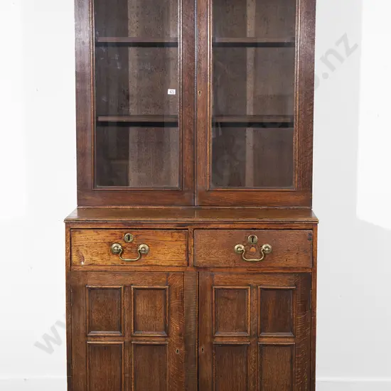 19th Century Oak Cabinet Book Case