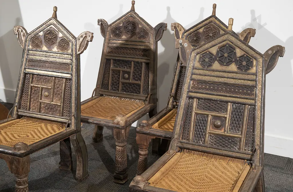 Set of Four 19th Century Moroccan Low Chairs Image 1++