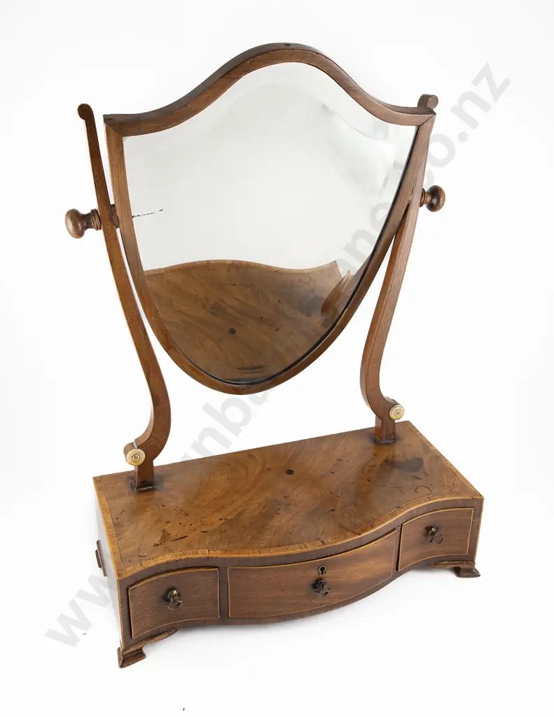 Regency Mahogany & Inlaid Swing Toilet Mirror Image 1++