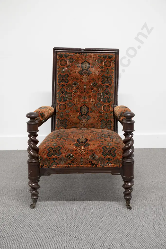 Victorian Mahogany Parlour Armchair Image 1++