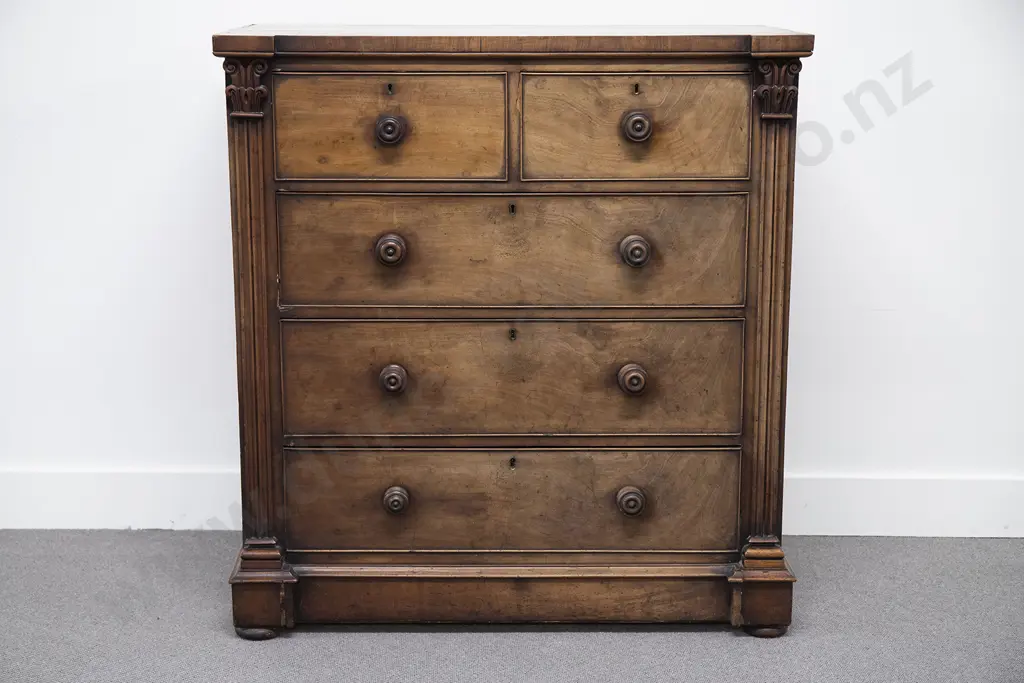 William IV Mahogany Inverted Break Front Chest Image 1++