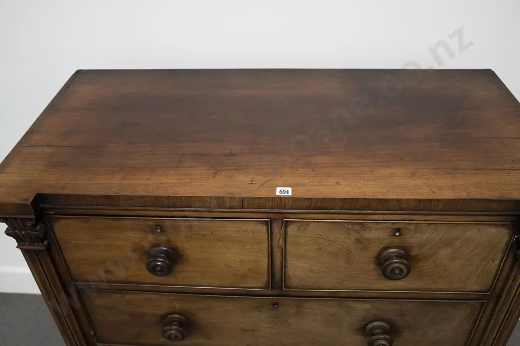 William IV Mahogany Inverted Break Front Chest Image 1++