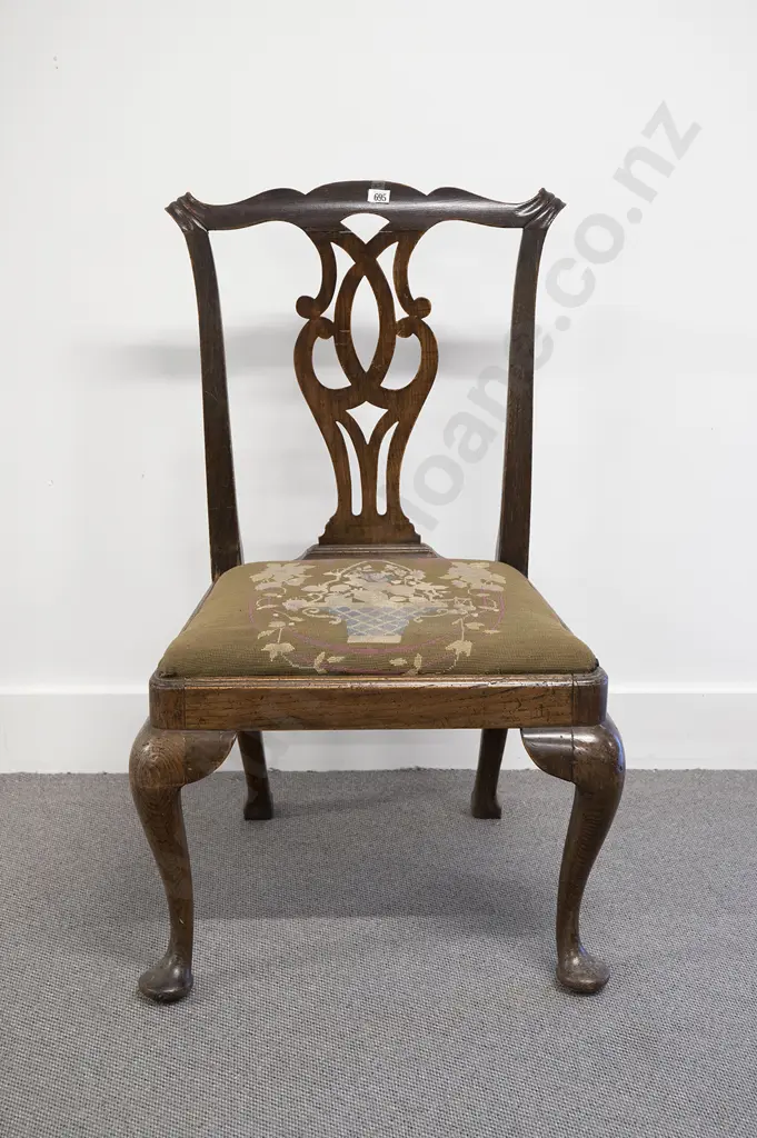 George III Oak Single Dining Chair Image 1++