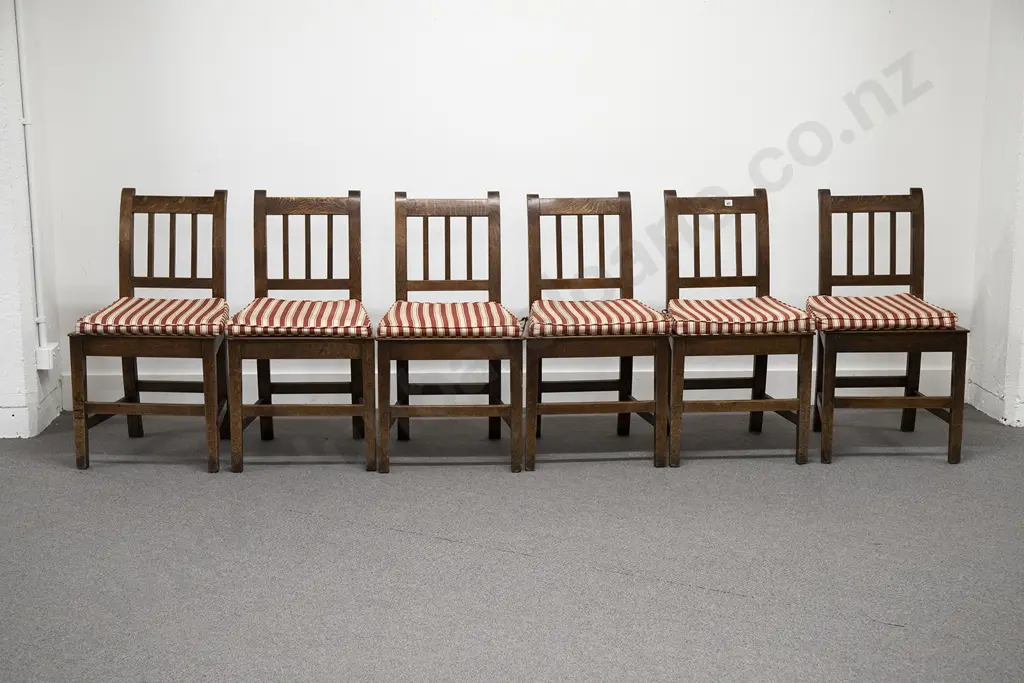 Set Of  Six 19th Century Oak Sheraton Style Country Dining Chairs Image 1++