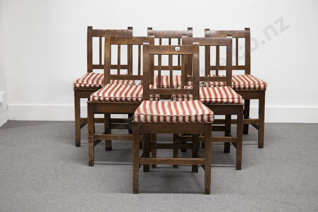 Set Of  Six 19th Century Oak Sheraton Style Country Dining Chairs Image 1++