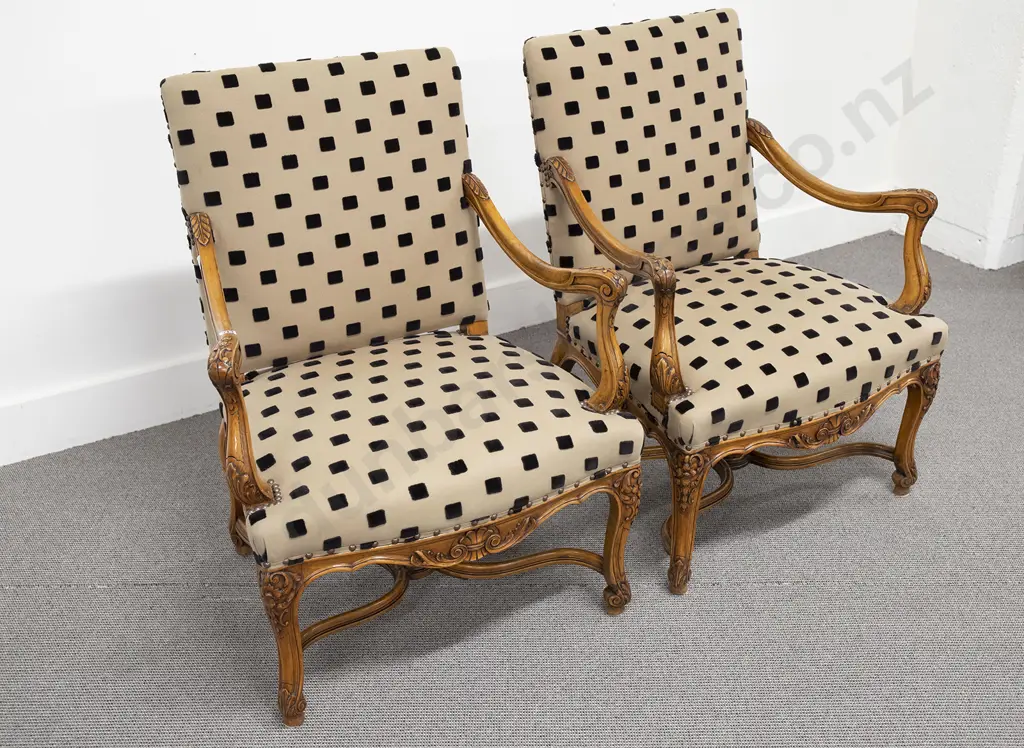 Pair Of French Walnut Fauteuils Image 1++