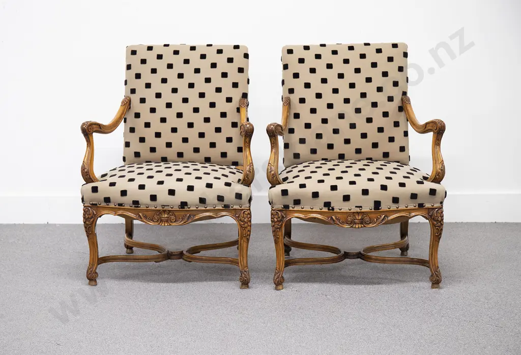 Pair Of French Walnut Fauteuils Image 1++