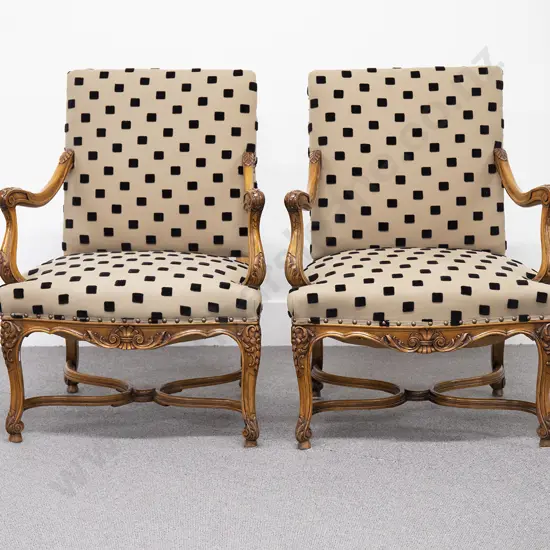 Pair Of French Walnut Fauteuils