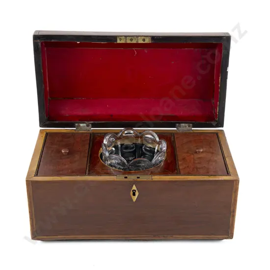 Regency Mahogany & Inlaid Tea Caddy