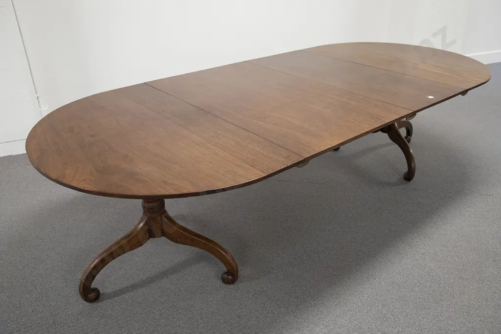 Regency Mahogany D End Twin Pillar Extension Dining Table Image 1++