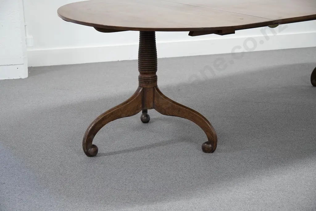 Regency Mahogany D End Twin Pillar Extension Dining Table Image 1++