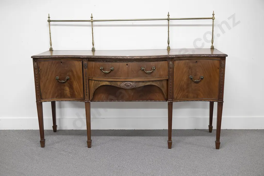 Edw Mahogany "Adams" Style Serpentine Sideboard Image 1++