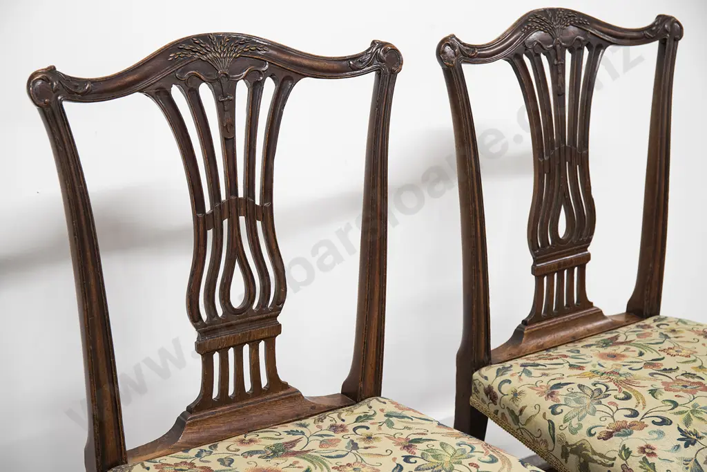 Set Of Three Geo III Mahogany Dining Chairs Image 1++