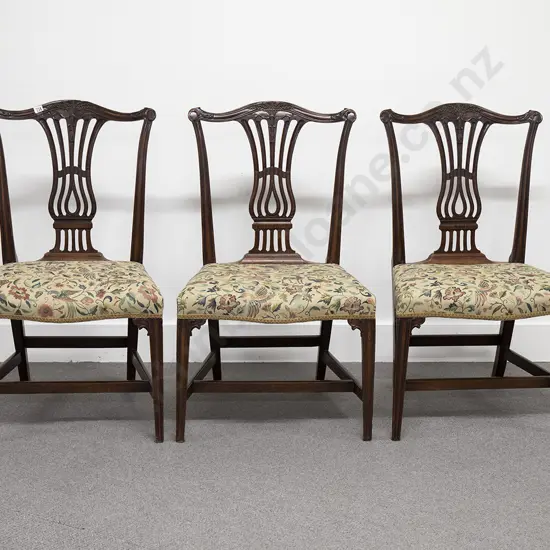 Set Of Three Geo III Mahogany Dining Chairs