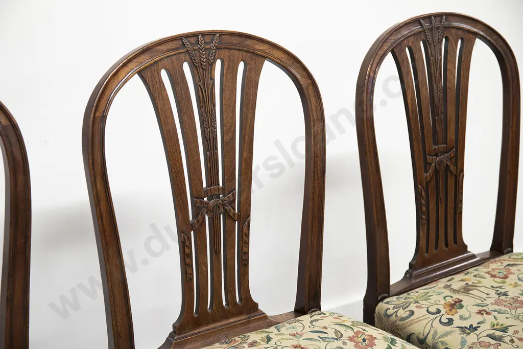 Set Of Three Geo III Mahogany Dining Chairs Image 1++