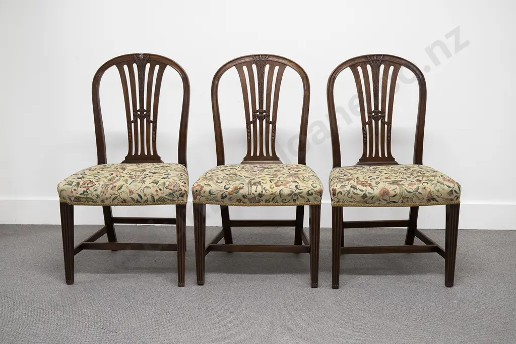 Set Of Three Geo III Mahogany Dining Chairs Image 1++