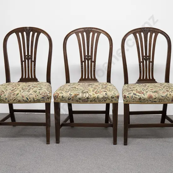 Set Of Three Geo III Mahogany Dining Chairs