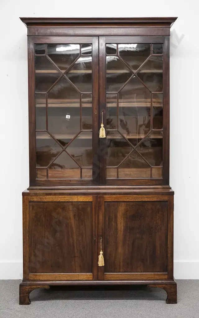 Geo III Mahogany Cabinet Bookcase Image 1++