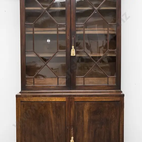 Geo III Mahogany Cabinet Bookcase