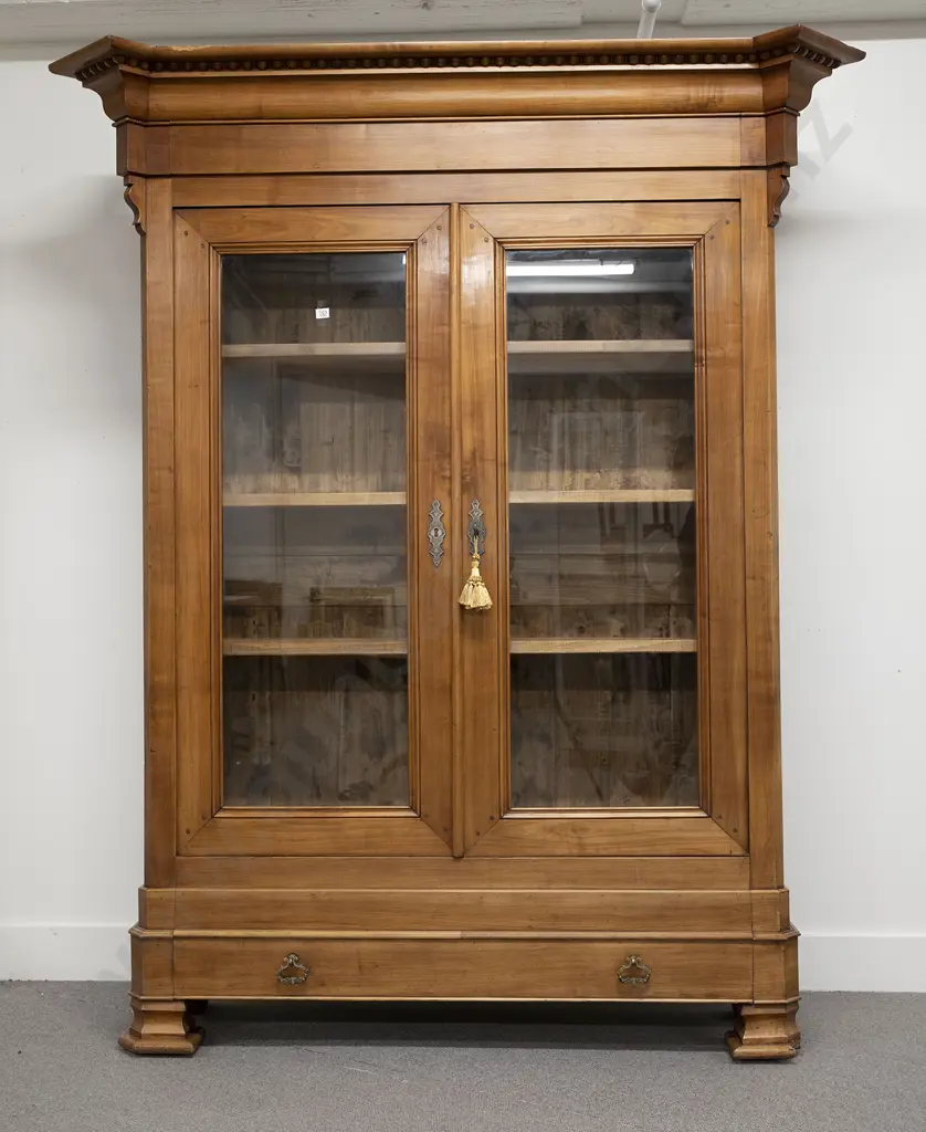 C19th French Provincial Fruitwood Bookcase Image 1++