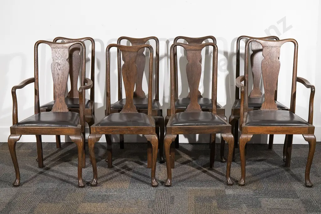 French Style Oak Farmhouse Table & 8 Chairs Image 1++