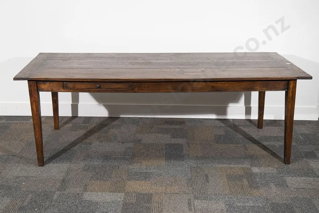 French Style Oak Farmhouse Table & 8 Chairs Image 1++