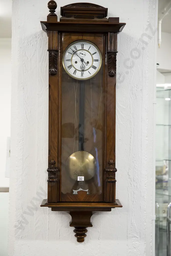 Late C19th Walnut Cased Vienna Wall Clock Image 1++