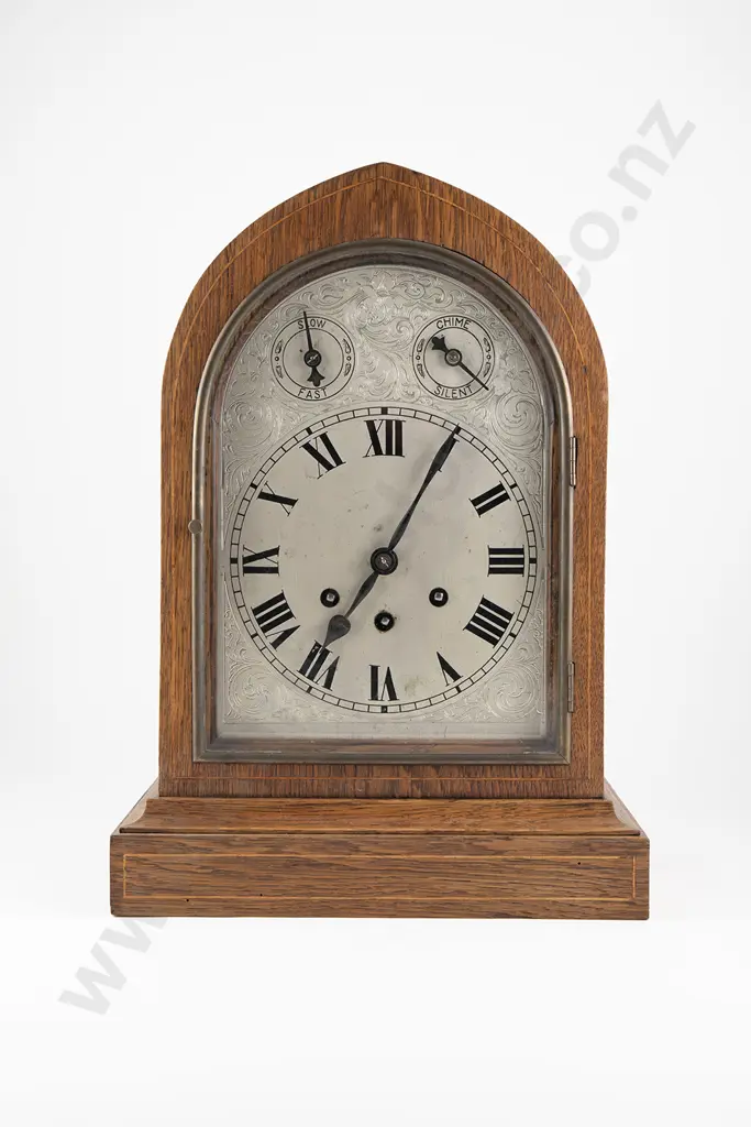 Edw Mahogany Sheraton Revival Bracket Clock Image 1++