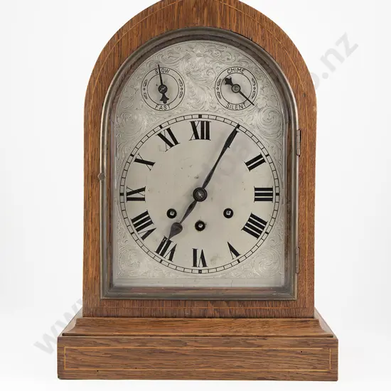 Edw Mahogany Sheraton Revival Bracket Clock