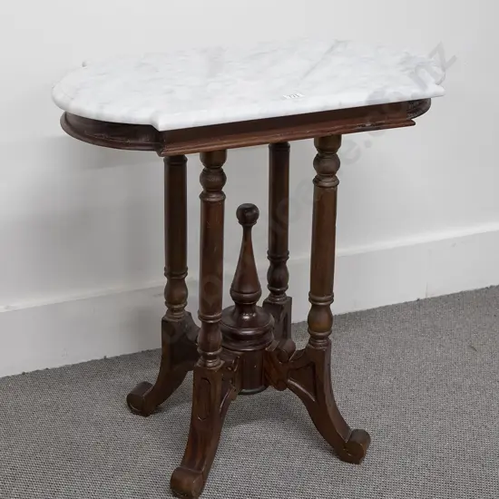 small Vict Mahogany Marble Top Occasional