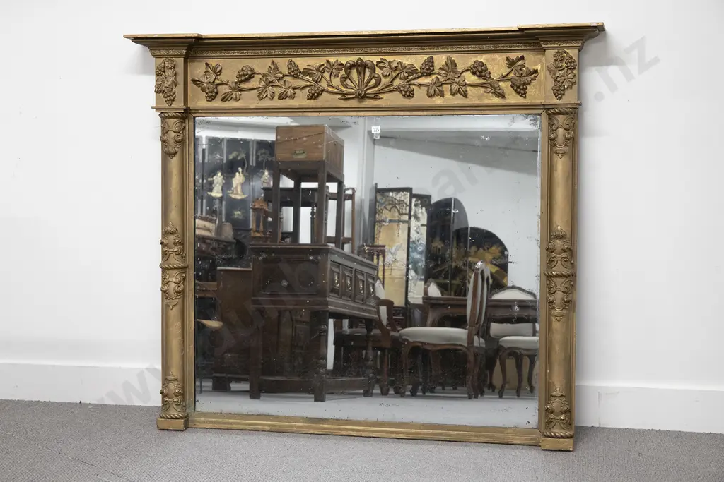 Geo III Gilded Overmantle Mirror Image 1++