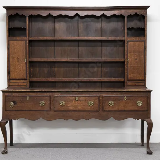Geo III Oak & Mahogany Crossbanded Welsh Dresser