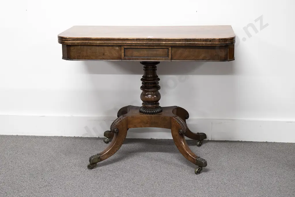 Regency Mahogany Foldover Card Table Image 1++