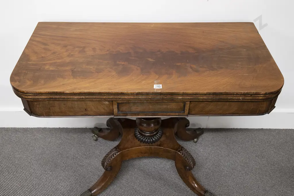 Regency Mahogany Foldover Card Table Image 1++