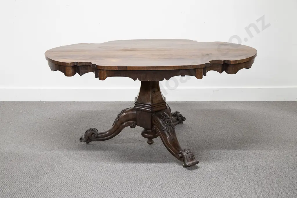 Vict Rosewood Tilt Top Dining Table Image 1++