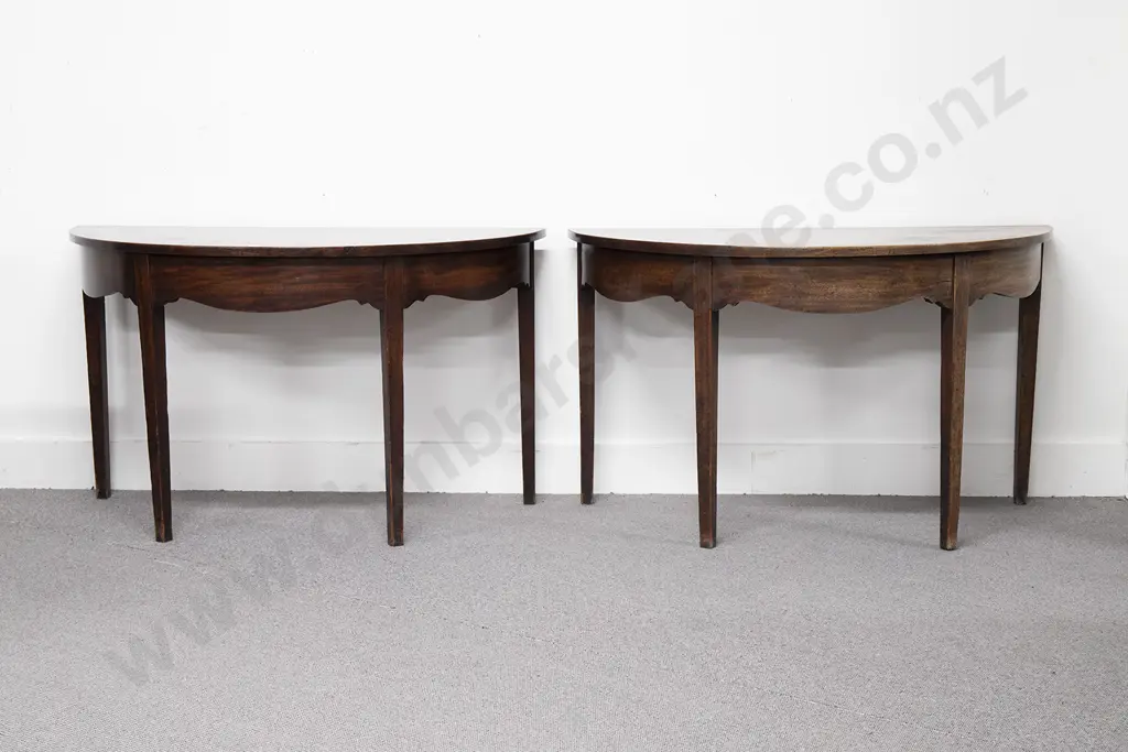 Pair Of Geo III Mahogany D Shaped Side Tables Image 1++
