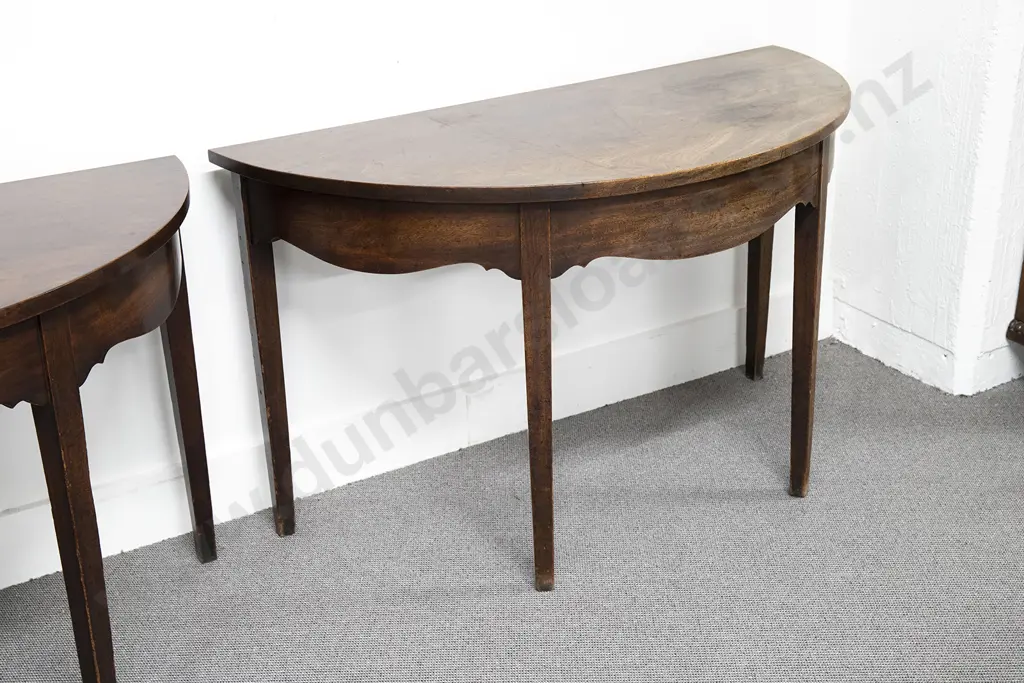 Pair Of Geo III Mahogany D Shaped Side Tables Image 1++