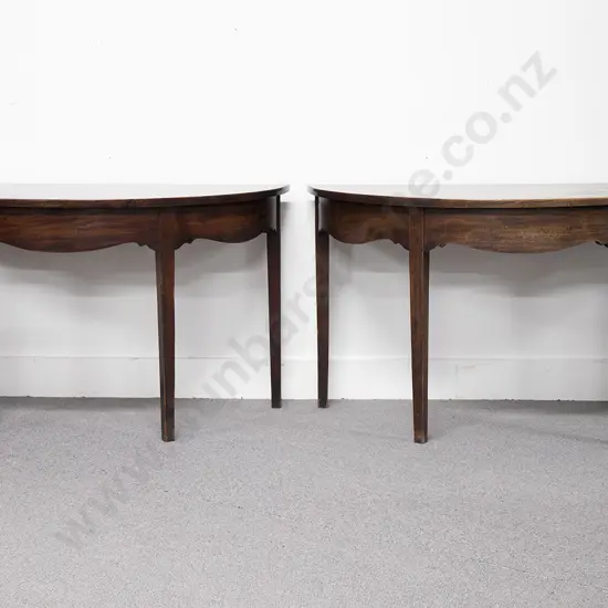 Pair Of Geo III Mahogany D Shaped Side Tables