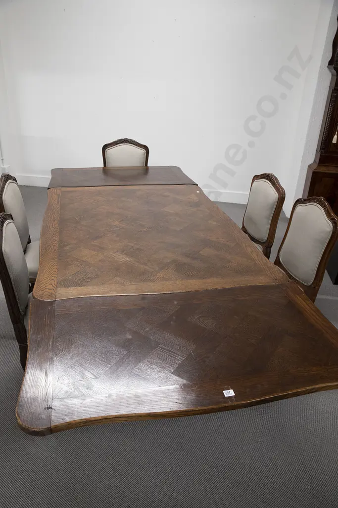 Late C19th French Oak Pull Out Dining Table & 6 Chairs Image 1++