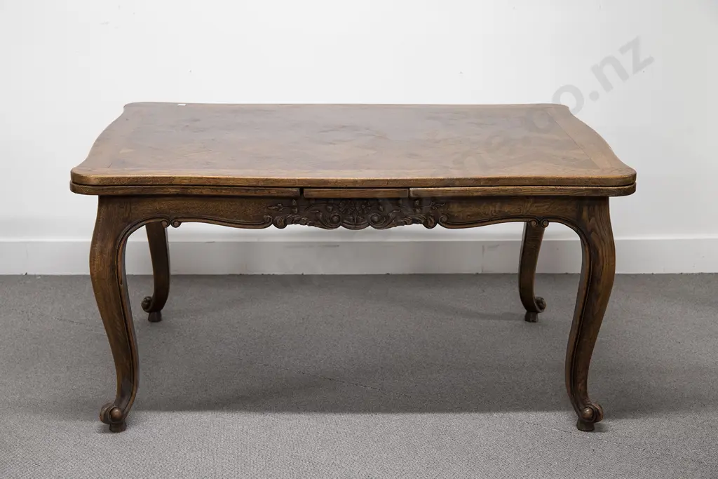 Late C19th French Oak Pull Out Dining Table & 6 Chairs Image 1++