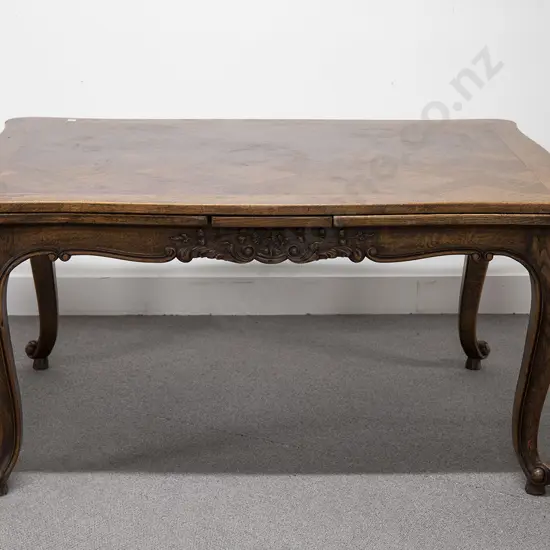 Late C19th French Oak Pull Out Dining Table & 6 Chairs